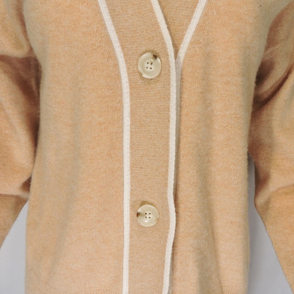 ELIE TAHARI ⚜ WOMEN'S BEIGE CASHMERE FASHION JACKET - Picture 2 of 5